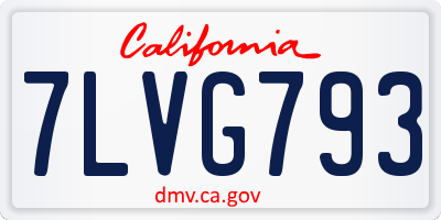 CA license plate 7LVG793