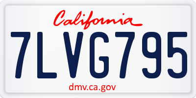 CA license plate 7LVG795