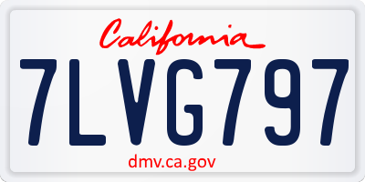 CA license plate 7LVG797