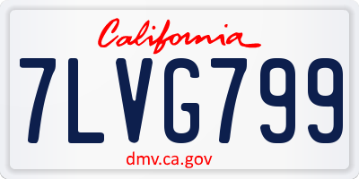 CA license plate 7LVG799