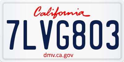 CA license plate 7LVG803