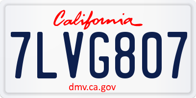 CA license plate 7LVG807