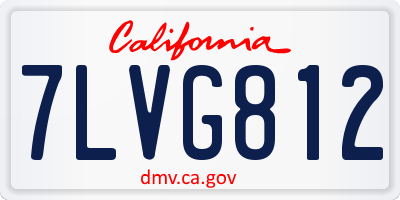 CA license plate 7LVG812