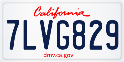 CA license plate 7LVG829