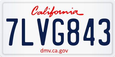 CA license plate 7LVG843