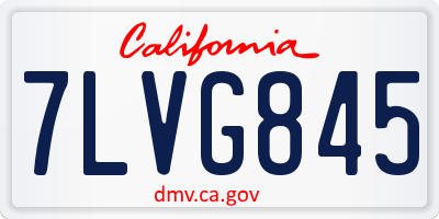 CA license plate 7LVG845