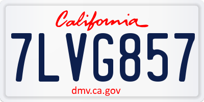 CA license plate 7LVG857