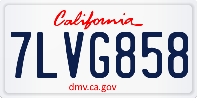 CA license plate 7LVG858