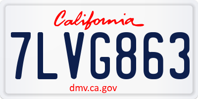 CA license plate 7LVG863