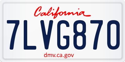CA license plate 7LVG870