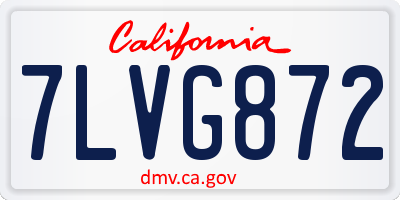 CA license plate 7LVG872