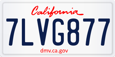 CA license plate 7LVG877