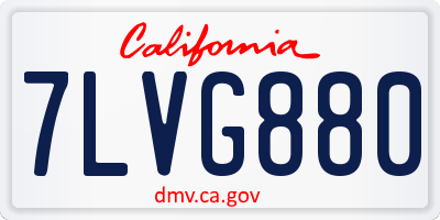 CA license plate 7LVG880