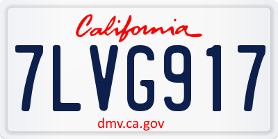 CA license plate 7LVG917