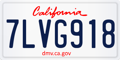 CA license plate 7LVG918