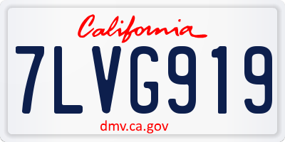 CA license plate 7LVG919