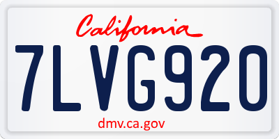 CA license plate 7LVG920