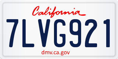 CA license plate 7LVG921