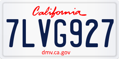 CA license plate 7LVG927