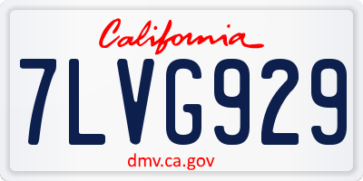 CA license plate 7LVG929