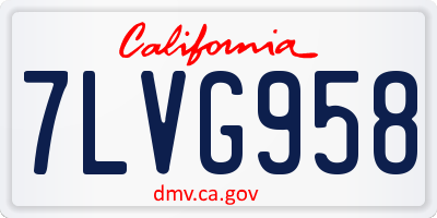 CA license plate 7LVG958