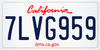 CA license plate 7LVG959