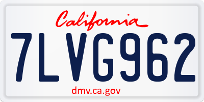 CA license plate 7LVG962