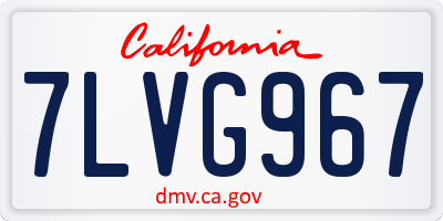 CA license plate 7LVG967
