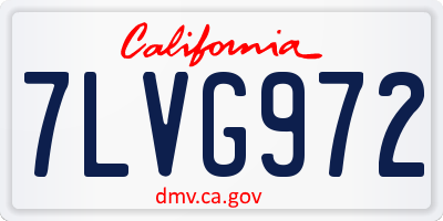 CA license plate 7LVG972
