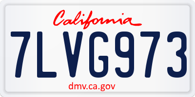 CA license plate 7LVG973
