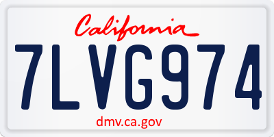 CA license plate 7LVG974
