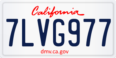 CA license plate 7LVG977