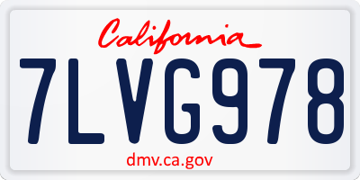 CA license plate 7LVG978