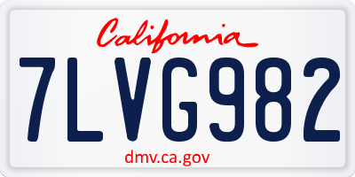 CA license plate 7LVG982