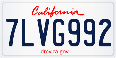 CA license plate 7LVG992