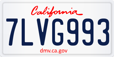 CA license plate 7LVG993