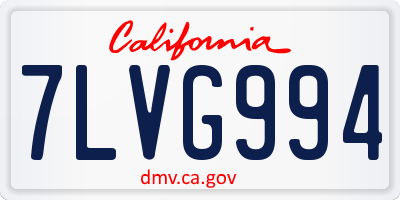 CA license plate 7LVG994