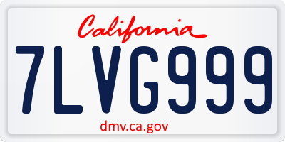 CA license plate 7LVG999