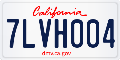CA license plate 7LVH004