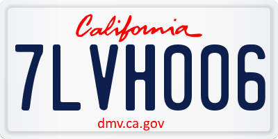 CA license plate 7LVH006