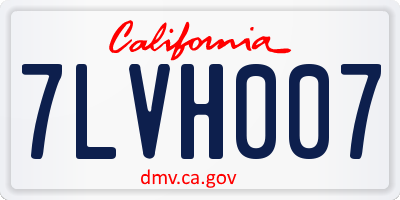 CA license plate 7LVH007