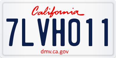 CA license plate 7LVH011