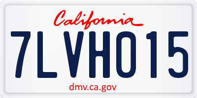 CA license plate 7LVH015