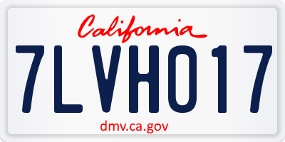 CA license plate 7LVH017