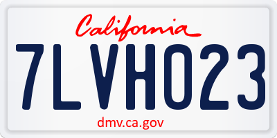 CA license plate 7LVH023