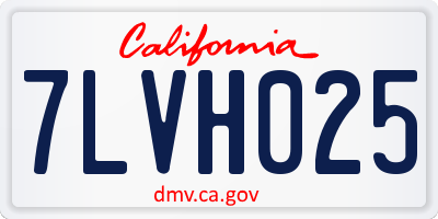 CA license plate 7LVH025