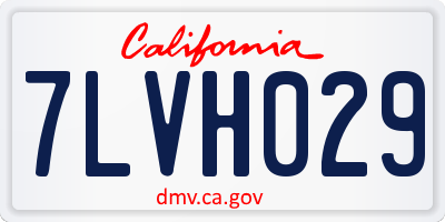 CA license plate 7LVH029
