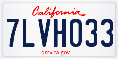 CA license plate 7LVH033