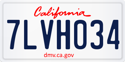 CA license plate 7LVH034