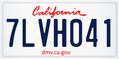 CA license plate 7LVH041